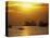 Cargo Ships and Outrigger Canoe in Manila Bay at Sunset, in the Philippines, Southeast Asia-Robert Francis-Stretched Canvas