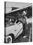 Carhop Taking an Order from Customers at a Hollywood Drive-In Restaurant-Alfred Eisenstaedt-Stretched Canvas