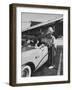 Carhop Taking an Order from Customers at a Hollywood Drive-In Restaurant-Alfred Eisenstaedt-Framed Photographic Print