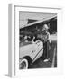 Carhop Taking an Order from Customers at a Hollywood Drive-In Restaurant-Alfred Eisenstaedt-Framed Photographic Print