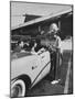 Carhop Taking an Order from Customers at a Hollywood Drive-In Restaurant-Alfred Eisenstaedt-Mounted Photographic Print