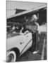 Carhop Taking an Order from Customers at a Hollywood Drive-In Restaurant-Alfred Eisenstaedt-Mounted Photographic Print