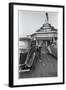 Carhop Waiting on Customer at Drive-In Restaurant-null-Framed Photographic Print