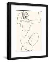 Cariatide-Amedeo Modigliani-Framed Serigraph