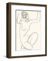 Cariatide-Amedeo Modigliani-Framed Serigraph