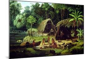 Carib Village, British Guyana, 1836-W.S. Hedges-Mounted Giclee Print