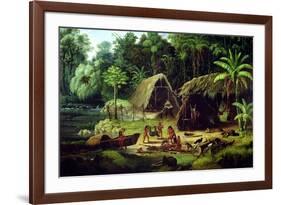 Carib Village, British Guyana, 1836-W.S. Hedges-Framed Giclee Print