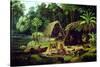 Carib Village, British Guyana, 1836-W.S. Hedges-Stretched Canvas