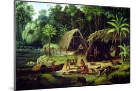 Carib Village, British Guyana, 1836-W.S. Hedges-Mounted Giclee Print