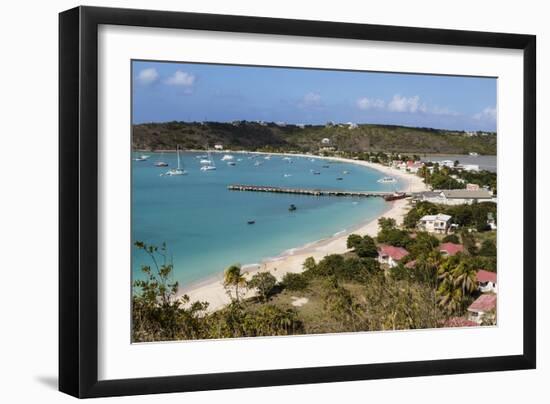 Caribbean, Anguilla. View of Boats in Harbor-Alida Latham-Framed Photographic Print