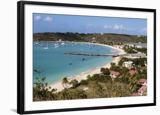 Caribbean, Anguilla. View of Boats in Harbor-Alida Latham-Framed Photographic Print