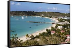 Caribbean, Anguilla. View of Boats in Harbor-Alida Latham-Framed Stretched Canvas