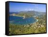 Caribbean, Antigua and Barbuda, English Harbour from Shirley's Heights-Michele Falzone-Framed Stretched Canvas