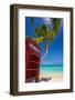 Caribbean, Antigua, Dickinson Bay, Dickinson Bay Beach, Red British Telephone Box-Alan Copson-Framed Photographic Print