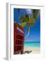 Caribbean, Antigua, Dickinson Bay, Dickinson Bay Beach, Red British Telephone Box-Alan Copson-Framed Photographic Print