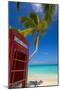 Caribbean, Antigua, Dickinson Bay, Dickinson Bay Beach, Red British Telephone Box-Alan Copson-Mounted Photographic Print