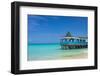Caribbean, Antigua, Dickinson Bay, Dickinson Bay Beach, Warri Pier Restaurant-Alan Copson-Framed Photographic Print