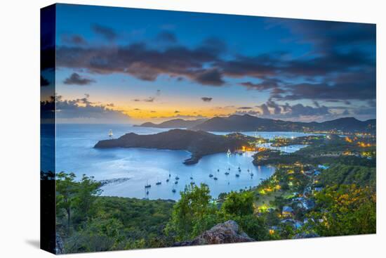 Caribbean, Antigua, English Harbour from Shirley Heights, Sunset-Alan Copson-Stretched Canvas