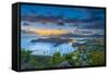 Caribbean, Antigua, English Harbour from Shirley Heights, Sunset-Alan Copson-Framed Stretched Canvas