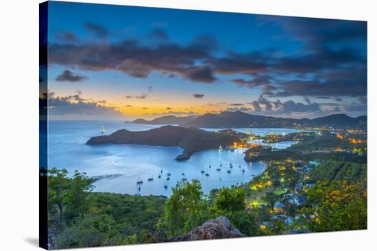 Caribbean, Antigua, English Harbour from Shirley Heights, Sunset-Alan Copson-Stretched Canvas