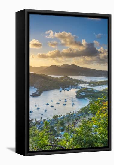Caribbean, Antigua, English Harbour from Shirley Heights, Sunset-Alan Copson-Framed Stretched Canvas