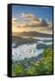 Caribbean, Antigua, English Harbour from Shirley Heights, Sunset-Alan Copson-Framed Stretched Canvas