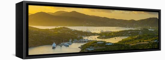 Caribbean, Antigua, English Harbour from Shirley Heights, Sunset-Alan Copson-Framed Stretched Canvas