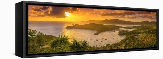 Caribbean, Antigua, English Harbour from Shirley Heights, Sunset-Alan Copson-Framed Stretched Canvas