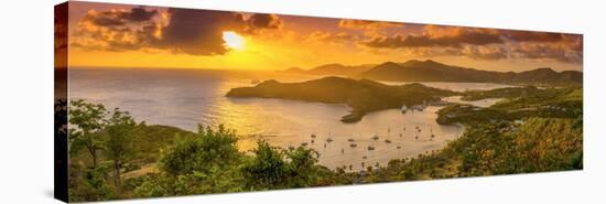 Caribbean, Antigua, English Harbour from Shirley Heights, Sunset-Alan Copson-Stretched Canvas