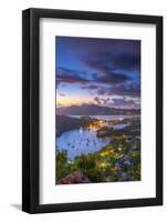 Caribbean, Antigua, English Harbour from Shirley Heights, Sunset-Alan Copson-Framed Photographic Print