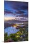 Caribbean, Antigua, English Harbour from Shirley Heights, Sunset-Alan Copson-Mounted Photographic Print