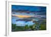 Caribbean, Antigua, English Harbour from Shirley Heights, Sunset-Alan Copson-Framed Photographic Print