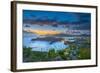 Caribbean, Antigua, English Harbour from Shirley Heights, Sunset-Alan Copson-Framed Photographic Print