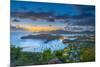 Caribbean, Antigua, English Harbour from Shirley Heights, Sunset-Alan Copson-Mounted Photographic Print