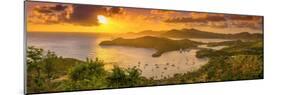 Caribbean, Antigua, English Harbour from Shirley Heights, Sunset-Alan Copson-Mounted Photographic Print