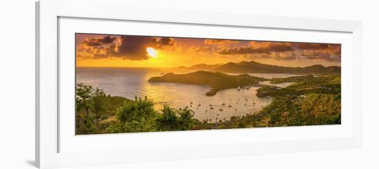 Caribbean, Antigua, English Harbour from Shirley Heights, Sunset-Alan Copson-Framed Photographic Print