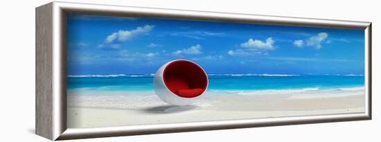 Caribbean Beach& Designer Seat-null-Framed Art Print