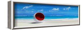 Caribbean Beach& Designer Seat-null-Framed Art Print