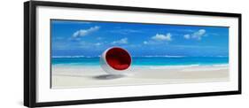 Caribbean Beach& Designer Seat-null-Framed Art Print