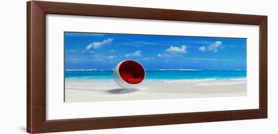 Caribbean Beach& Designer Seat-null-Framed Art Print