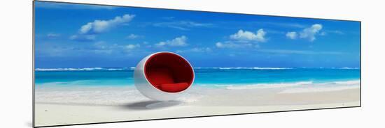 Caribbean Beach& Designer Seat-null-Mounted Art Print