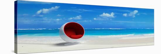 Caribbean Beach& Designer Seat-null-Stretched Canvas