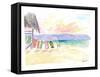 Caribbean Beach In Jamaica With Mountain View-M. Bleichner-Framed Stretched Canvas