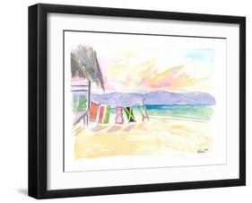 Caribbean Beach In Jamaica With Mountain View-M. Bleichner-Framed Art Print