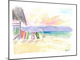 Caribbean Beach In Jamaica With Mountain View-M. Bleichner-Mounted Art Print