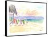 Caribbean Beach In Jamaica With Mountain View-M. Bleichner-Framed Stretched Canvas