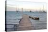 Caribbean, British Virgin Islands, Anegada. Dock and Lobster Pots-Kevin Oke-Stretched Canvas