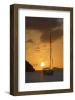 Caribbean, British Virgin Islands, Norman Island. Sailboat at Anchor-Kevin Oke-Framed Photographic Print