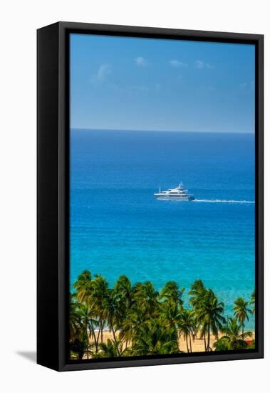 Caribbean, British Virgin Islands, Tortola, Lambert Bay, Lambert Bay Beach-Alan Copson-Framed Stretched Canvas