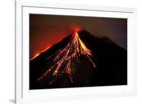 Caribbean, Costa Rica. Mt. Arenal erupting with molten lava-Jaynes Gallery-Framed Premium Photographic Print